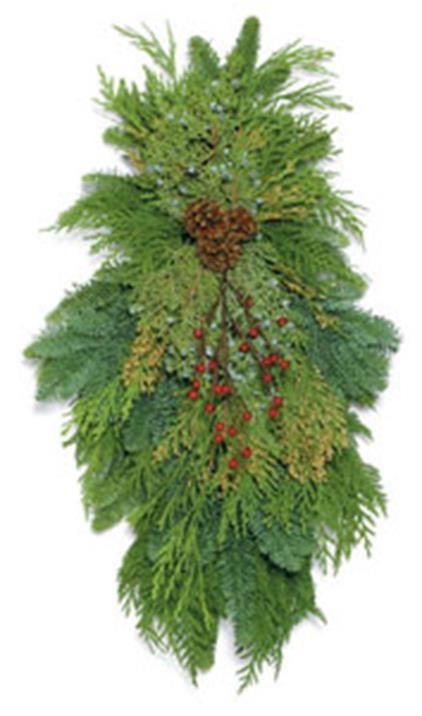 28" YULITIDE DOOR SWAG MIXED CHRISTMAS GREENS